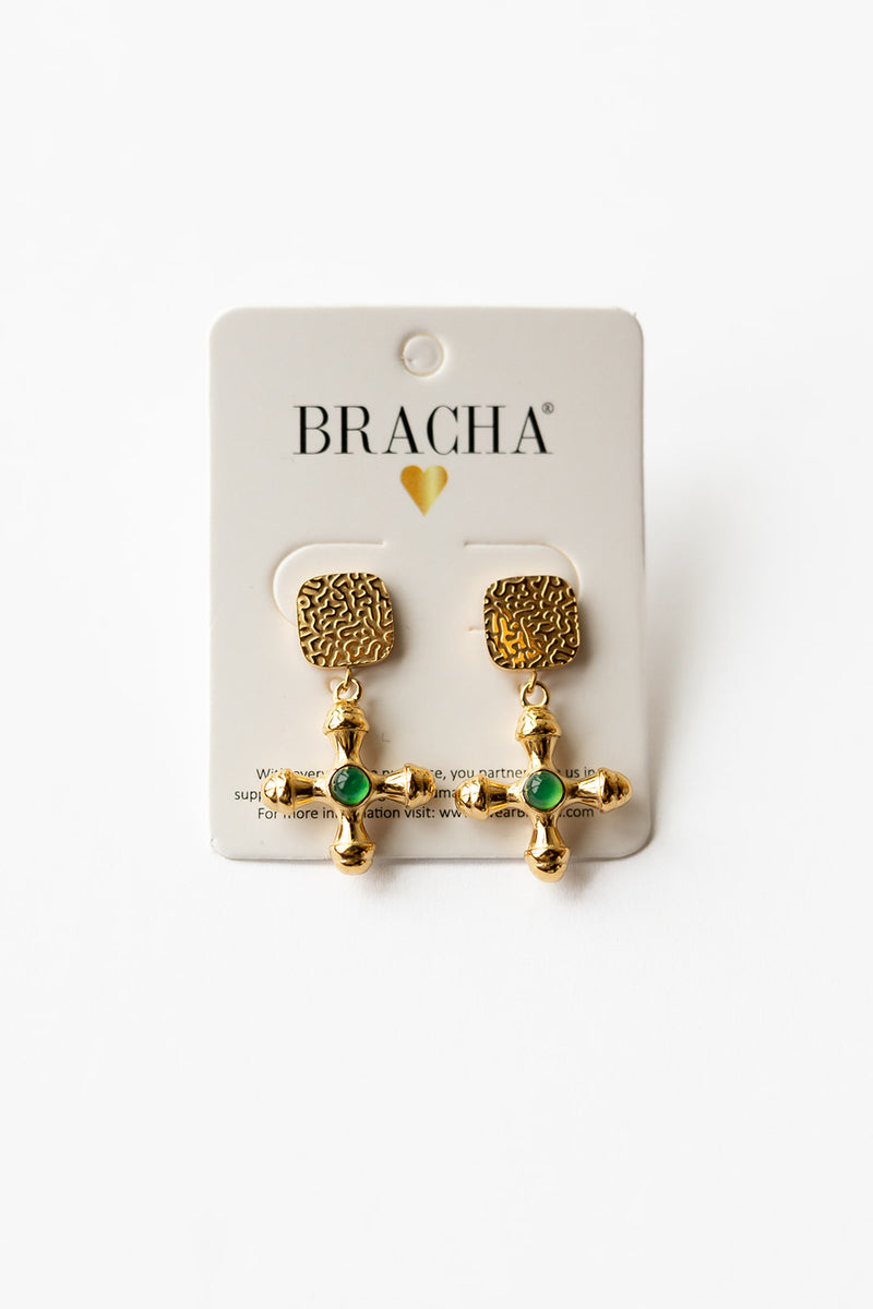 cathy earrings, emerald
