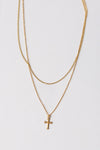 double chain w cross necklace