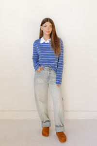 elizabeth striped polo top
