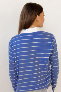 elizabeth striped polo top