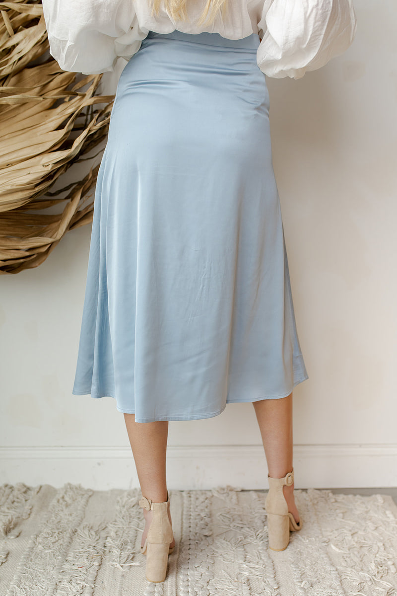 Just my type clearance satin midi skirt