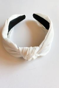 mode, satin top knot headband