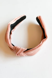 mode, satin top knot headband