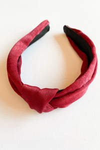 mode, satin top knot headband