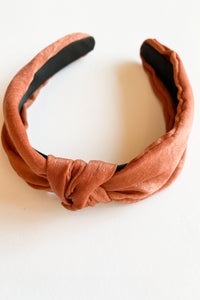 mode, satin top knot headband