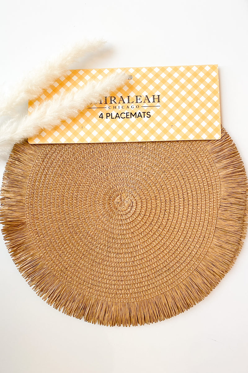 fringed placemats, toast