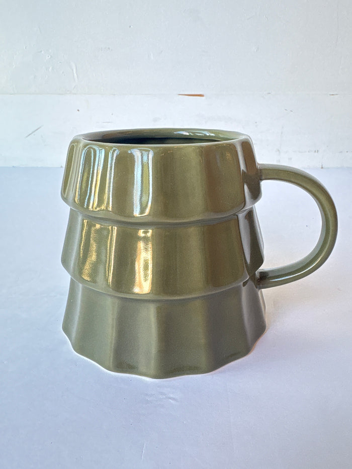 ceramic tree mug - green