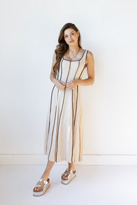 mode, leia linen midi dress