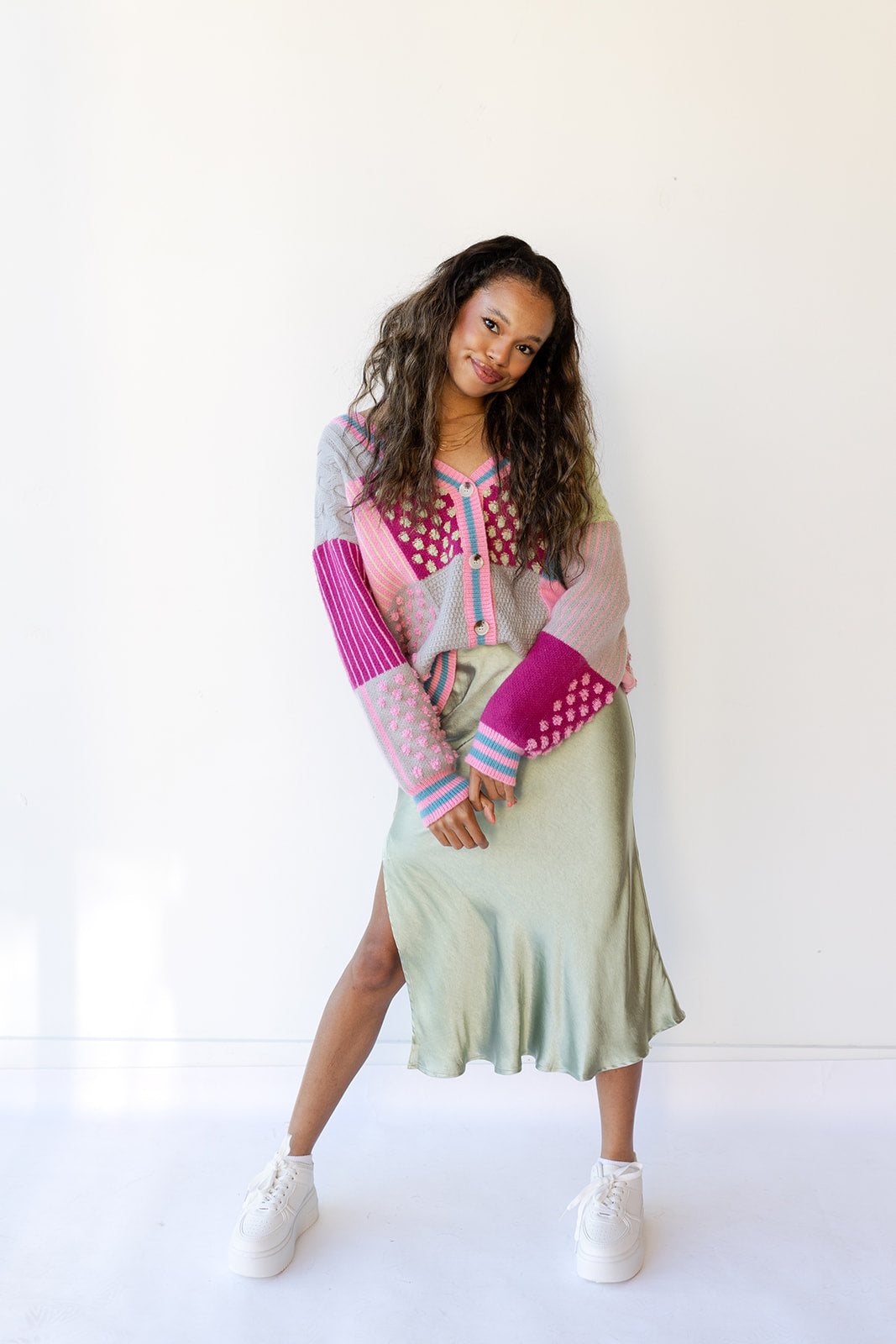mode, wild roses cardigan