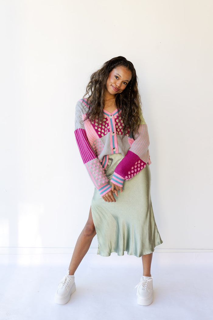 mode, wild roses cardigan