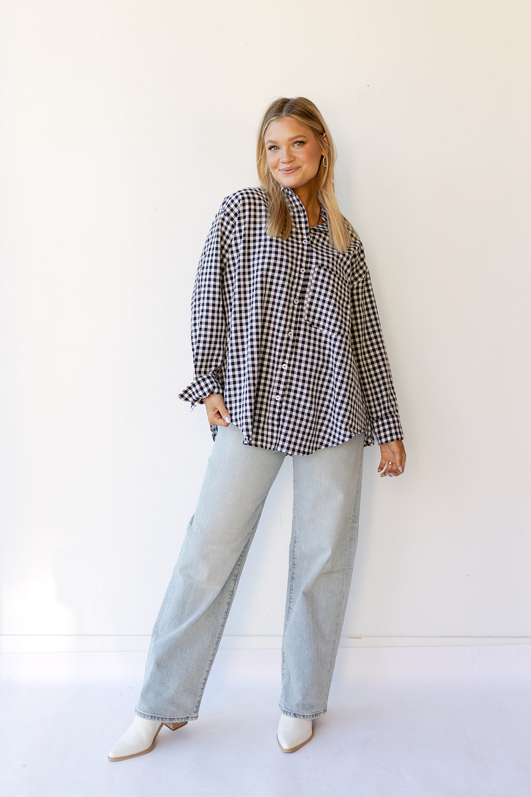 mode, willow button down