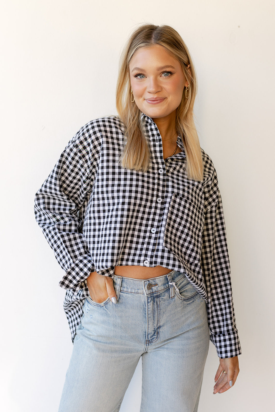mode, willow button down