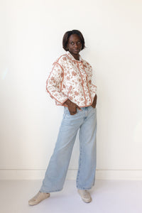 mode, quilted petal jacket