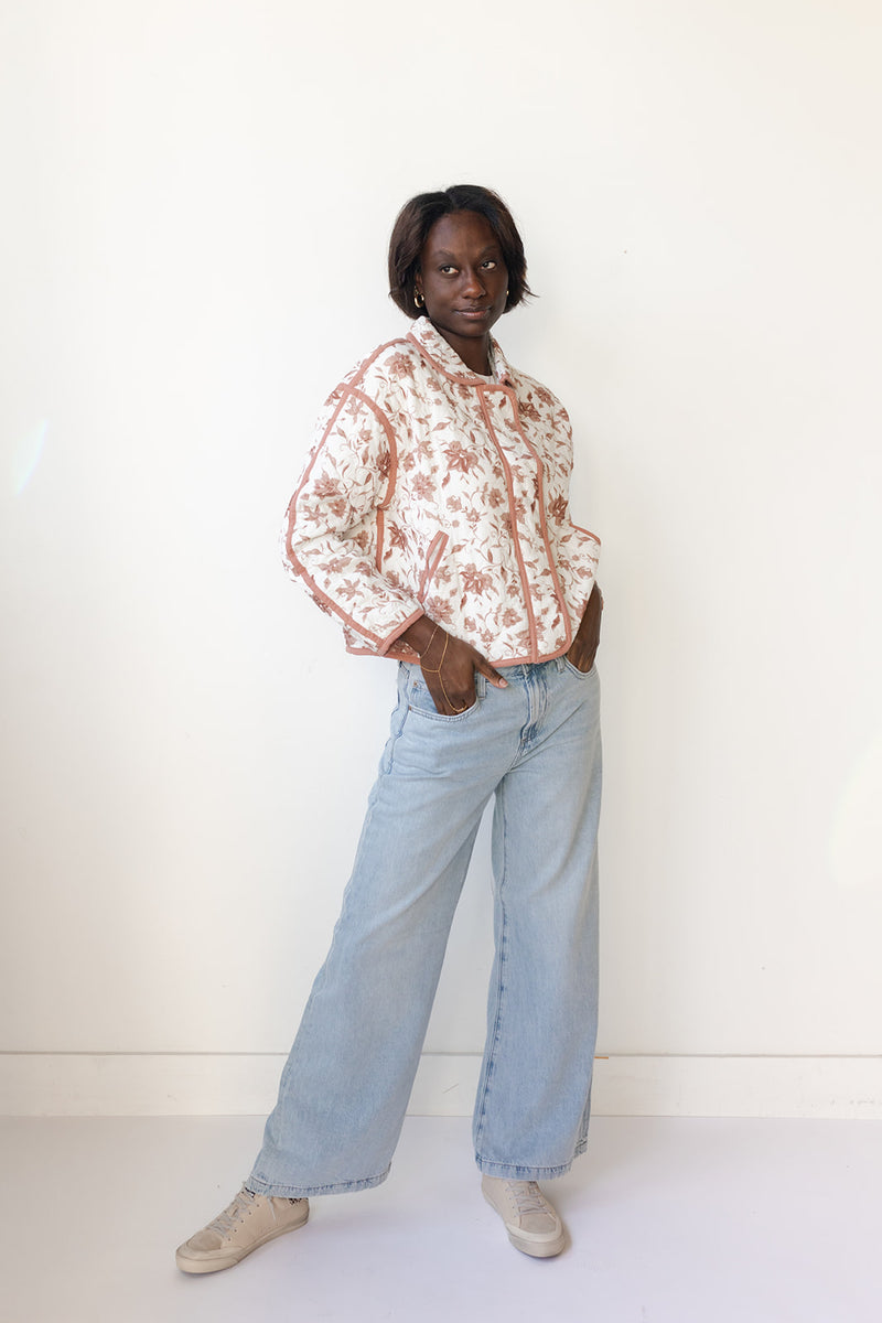 mode, quilted petal jacket