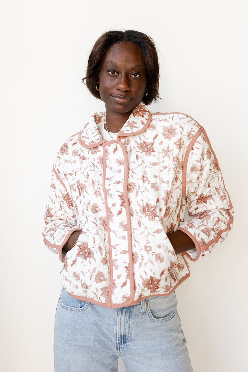 mode, quilted petal jacket