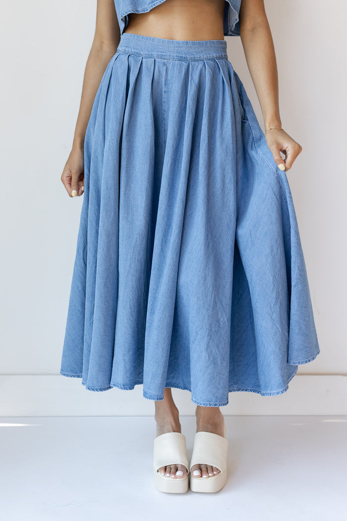 mode, zoey midi skirt