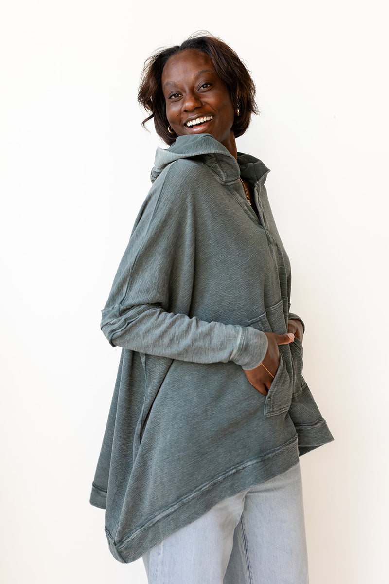 mode, polly oversized poncho