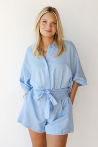 mode, maryam button down romper