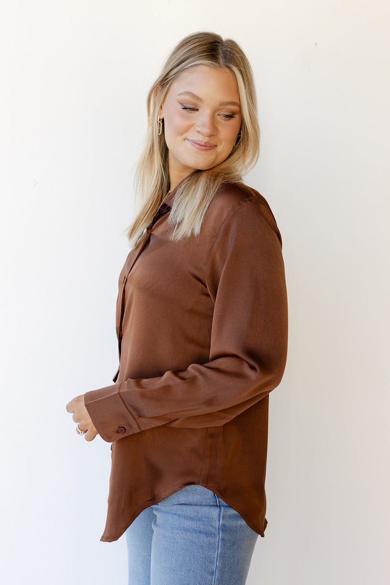 mode, slow down button blouse