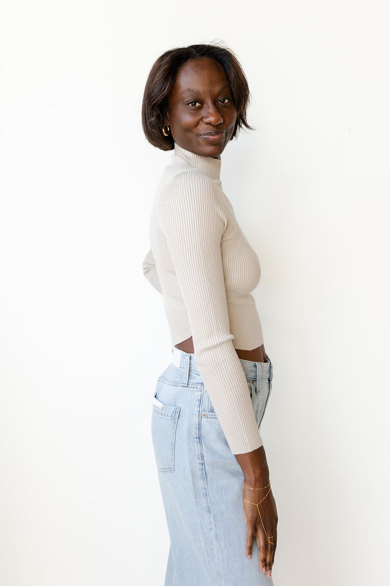 mode, ophelia mock neck top