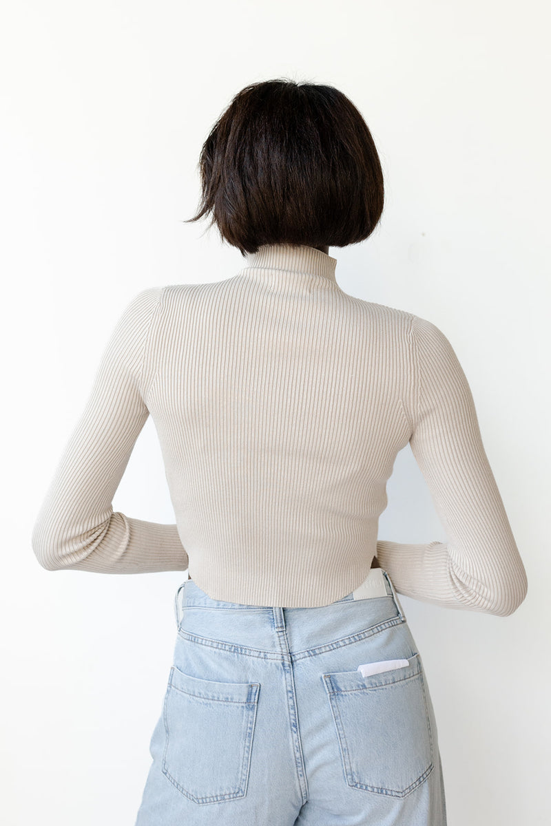 mode, ophelia mock neck top
