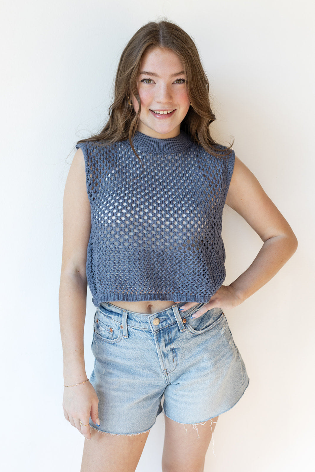 mode, cressida crochet top