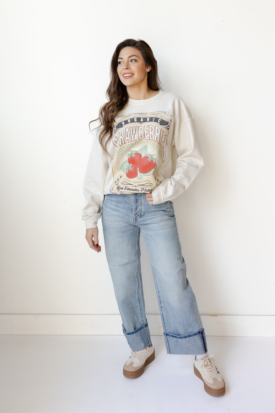 mode, strawberries sweatshirt