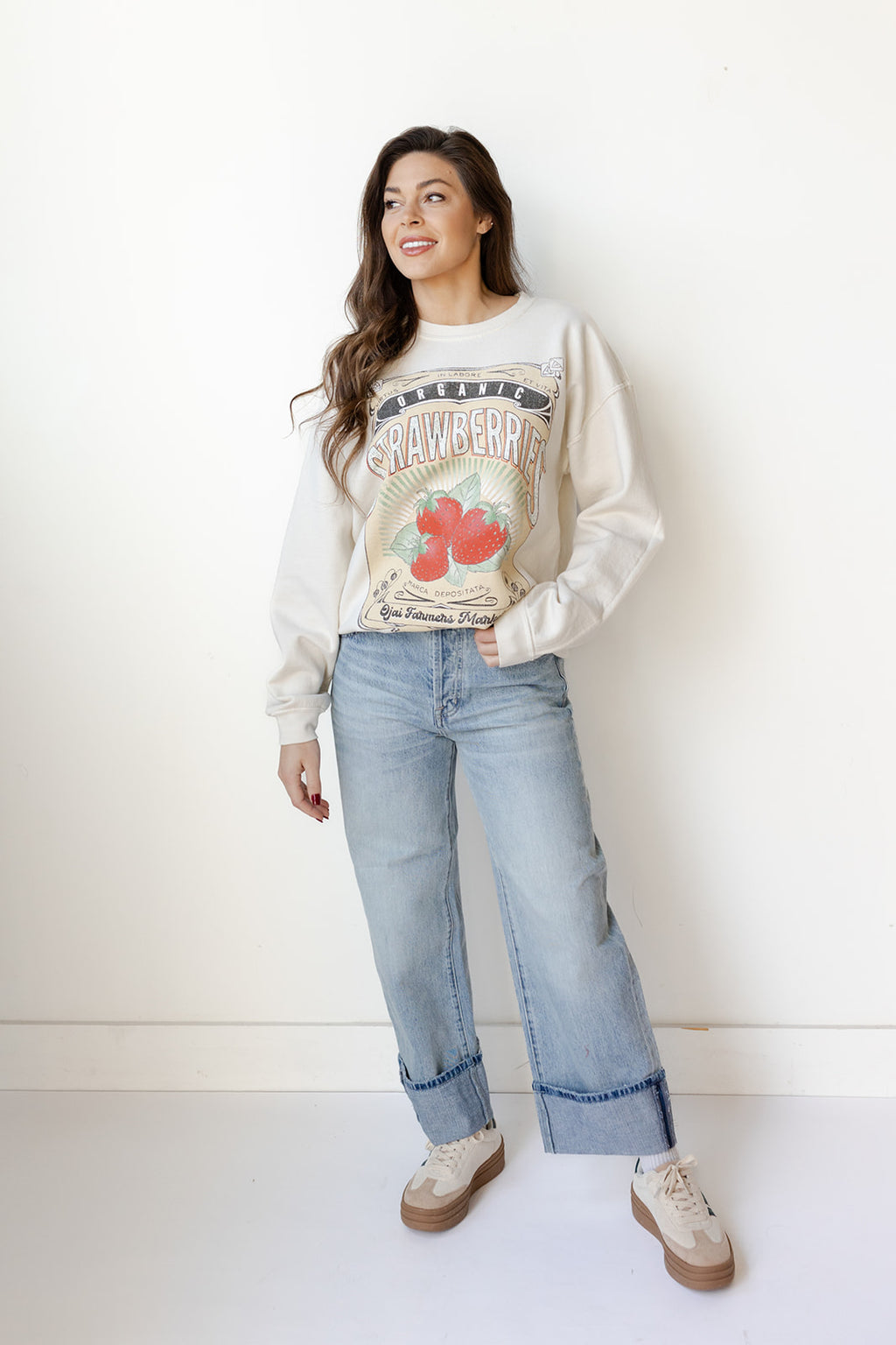 mode, strawberries sweatshirt