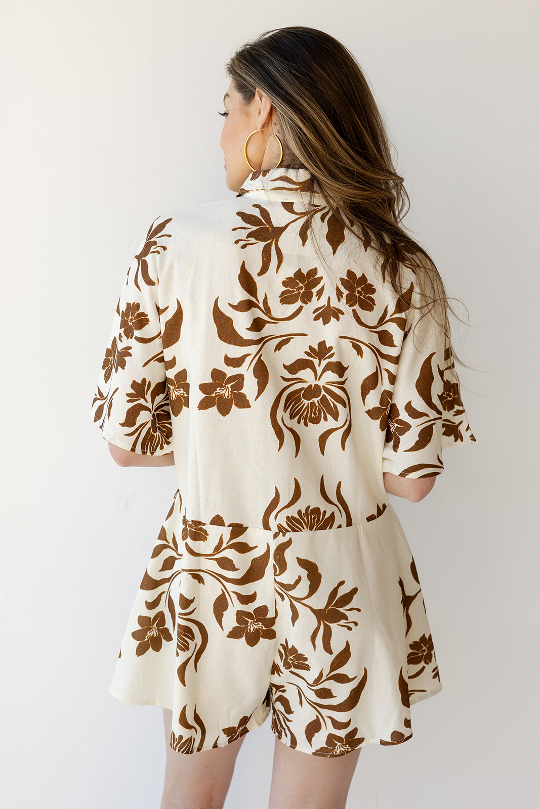 mode, moana floral shirt romper