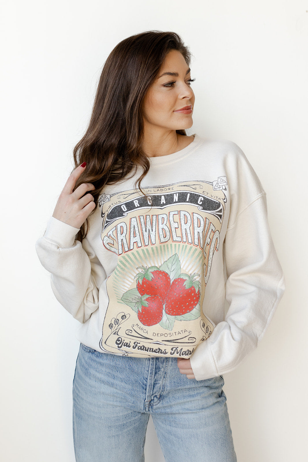 mode, strawberries sweatshirt
