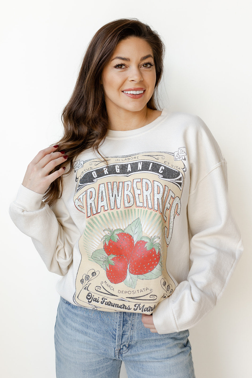 mode, strawberries sweatshirt