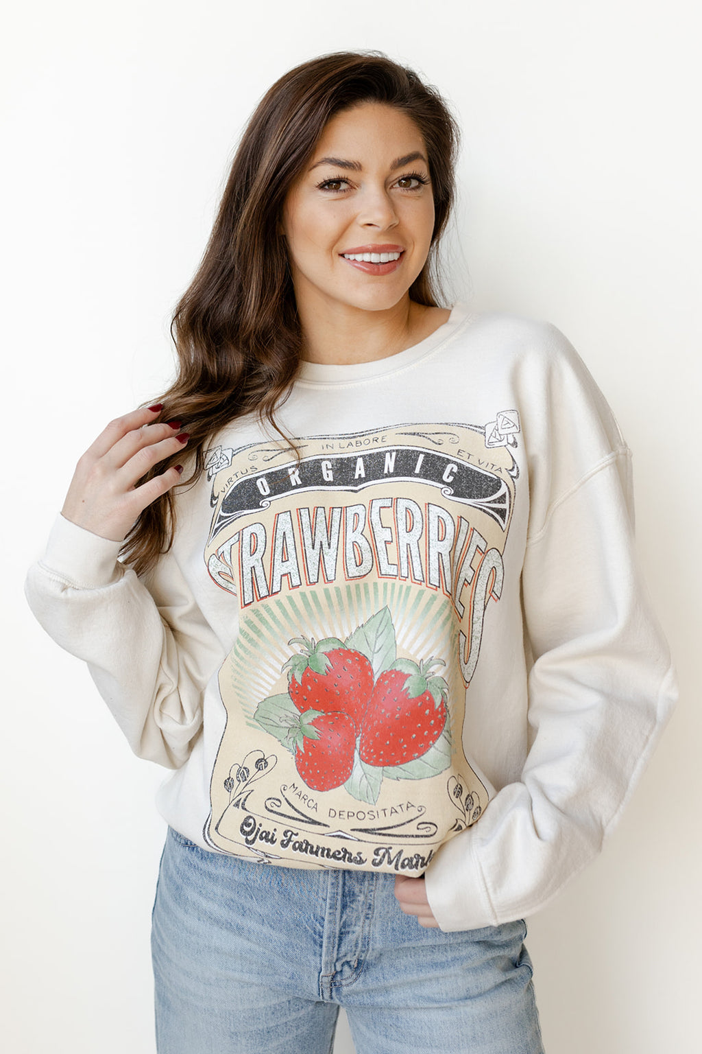 mode, strawberries sweatshirt
