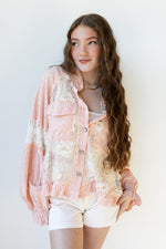 mode, flower + pearl detail jacket