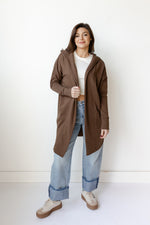 mode, longline hoodie cardigan