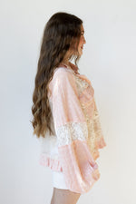 mode, flower + pearl detail jacket