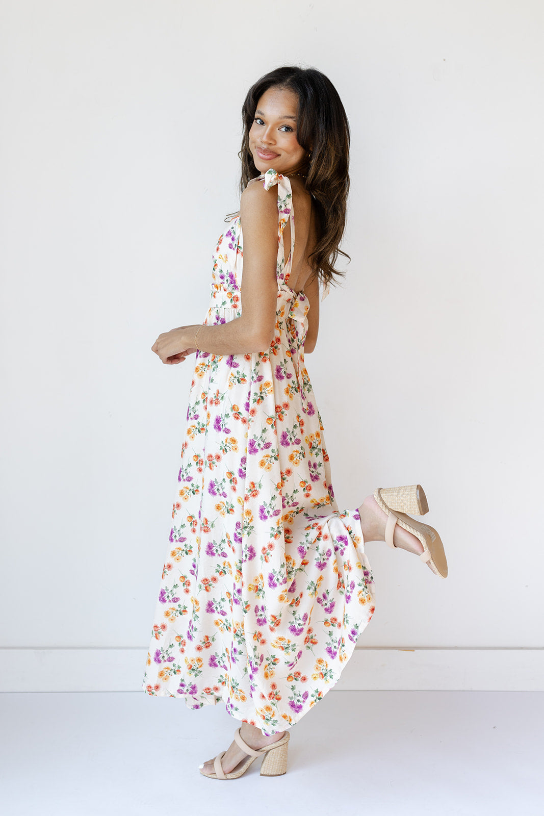 mode, alice floral  midi dress