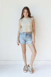mode, cressida crochet top