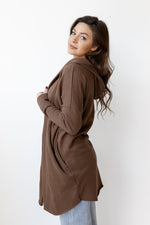 mode, longline hoodie cardigan