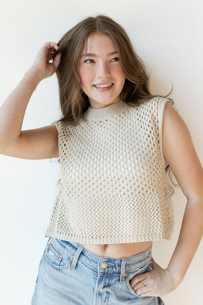mode, cressida crochet top