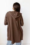 mode, longline hoodie cardigan