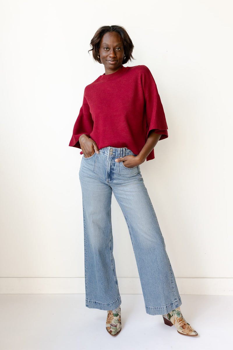 mode, harlow bell sleeve sweater