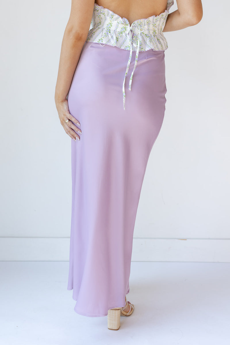 mode, french satin fishtail skirt