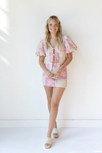 mode, carmine crochet mini skirt