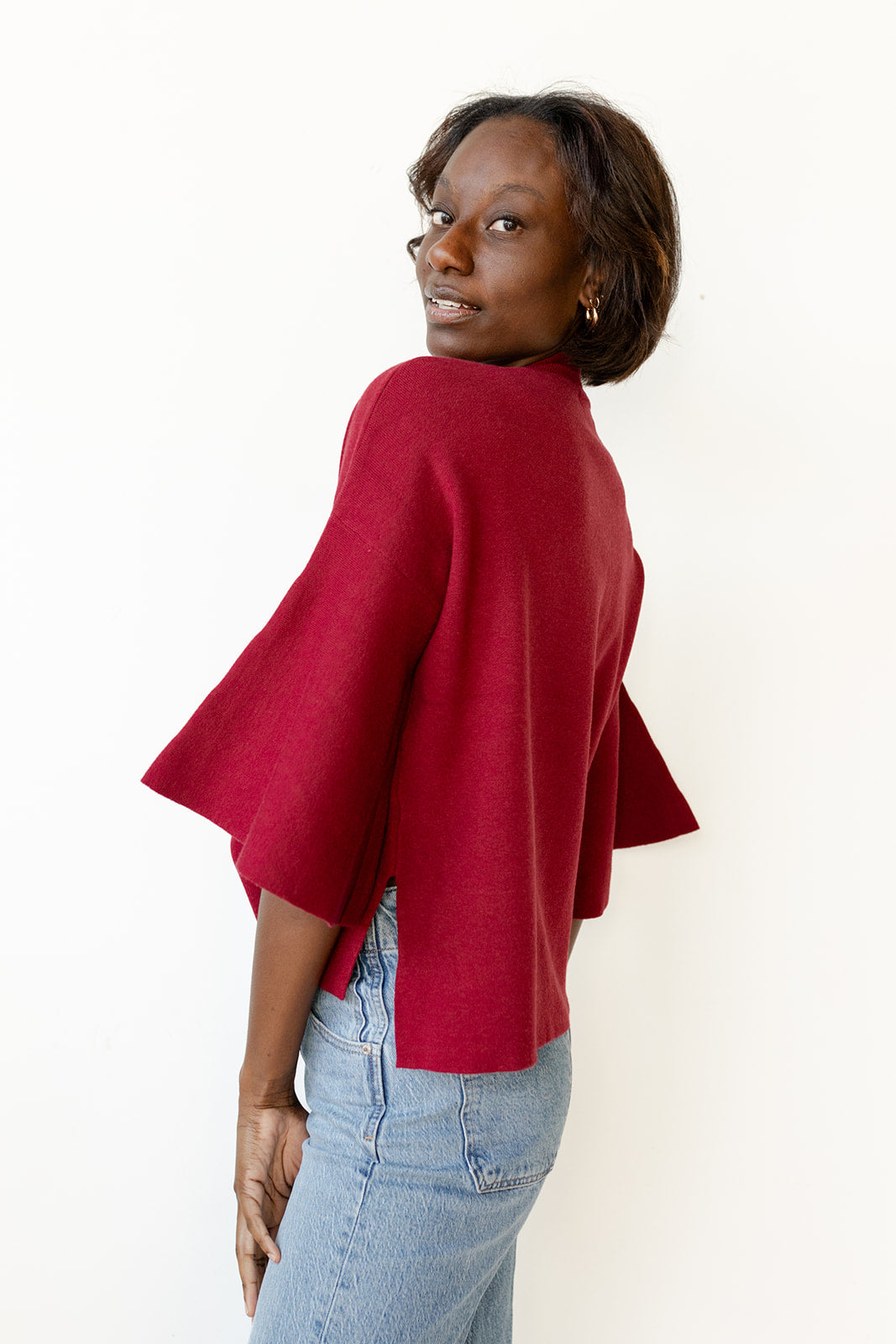 mode, harlow bell sleeve sweater