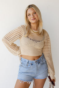 mode, catalina crochet top
