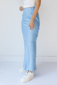 mode, french satin fishtail skirt