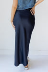 mode, french satin fishtail skirt