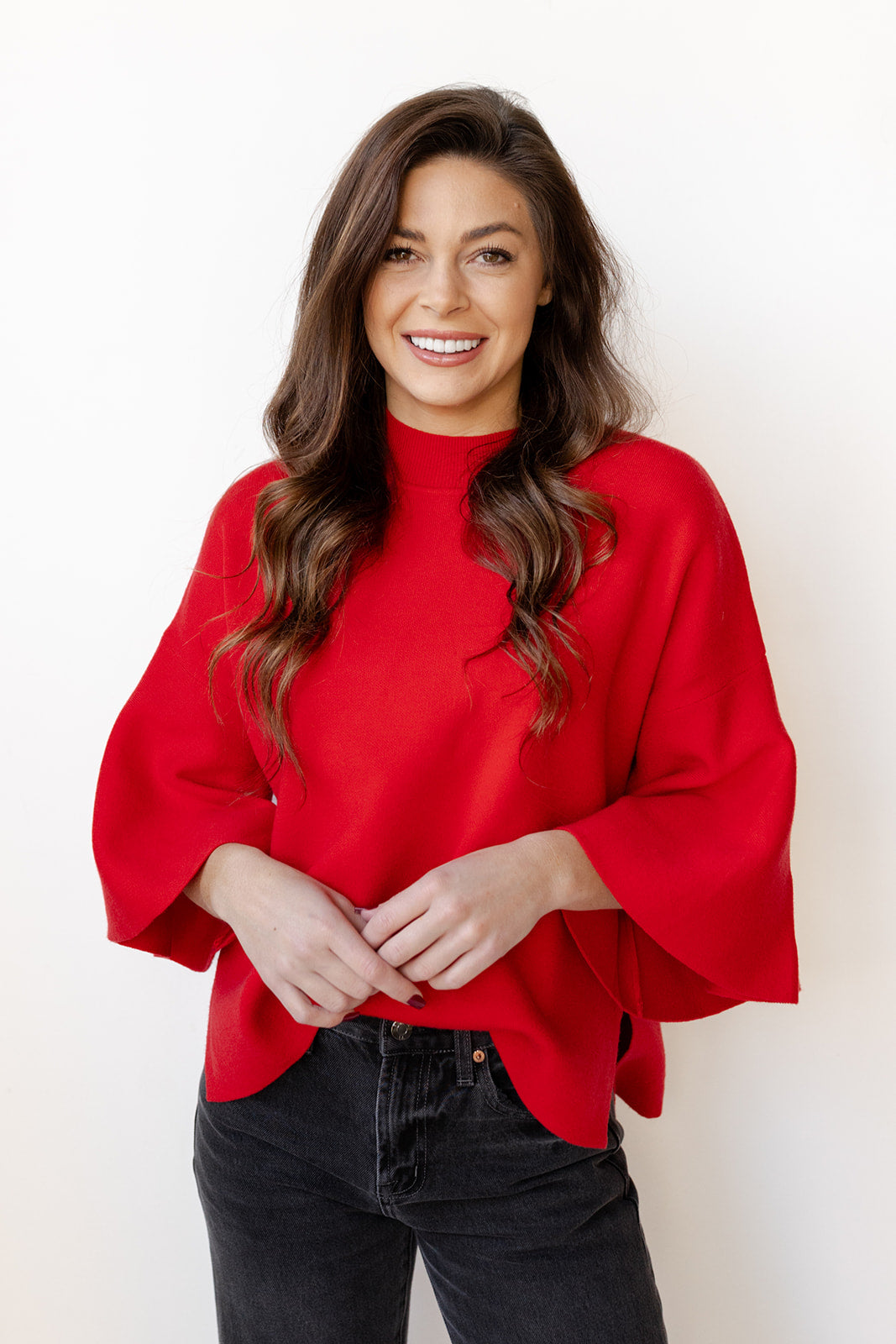 mode, harlow bell sleeve sweater