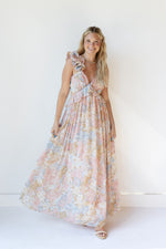 mode, brynn ruffle maxi dress