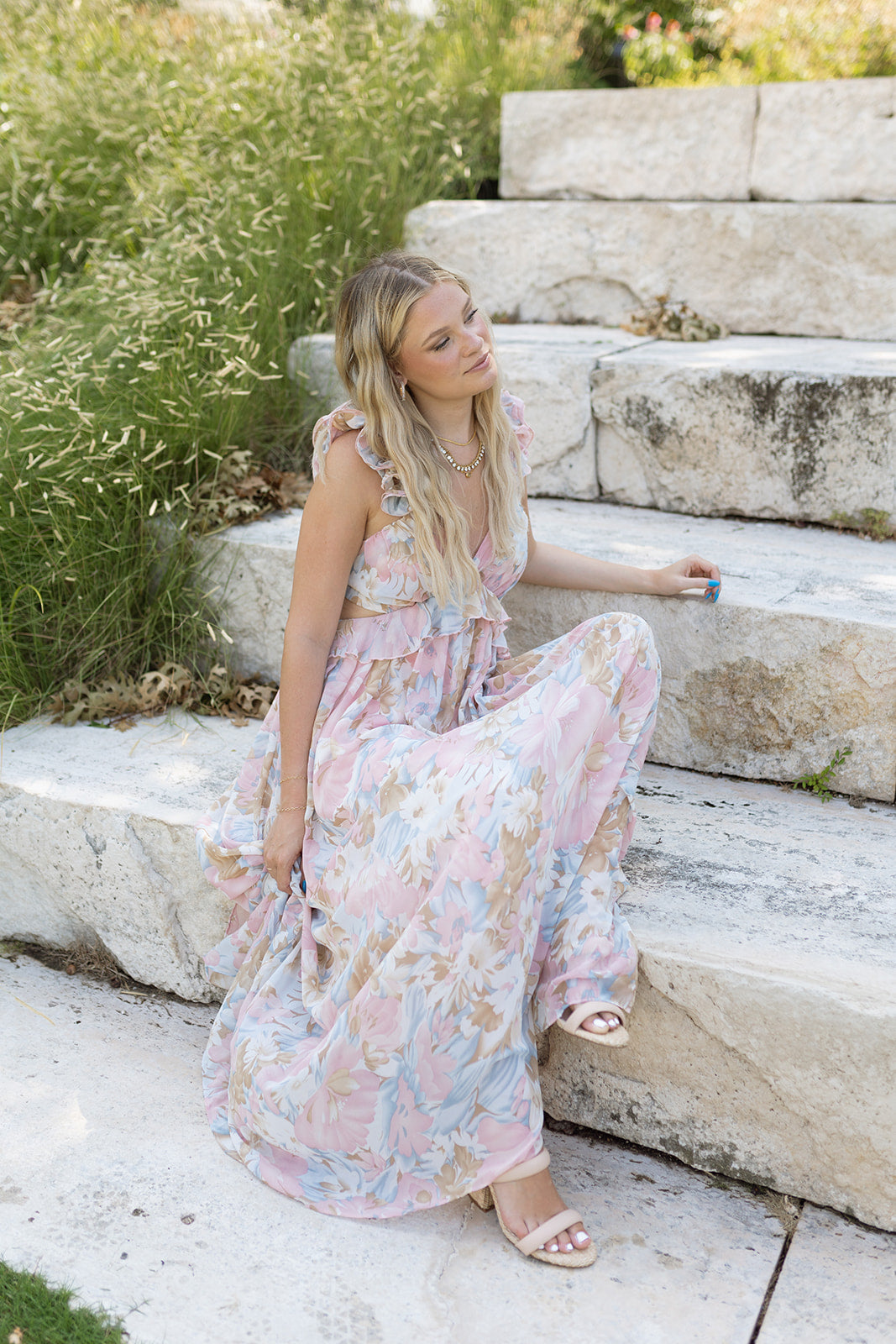 mode, brynn ruffle maxi dress